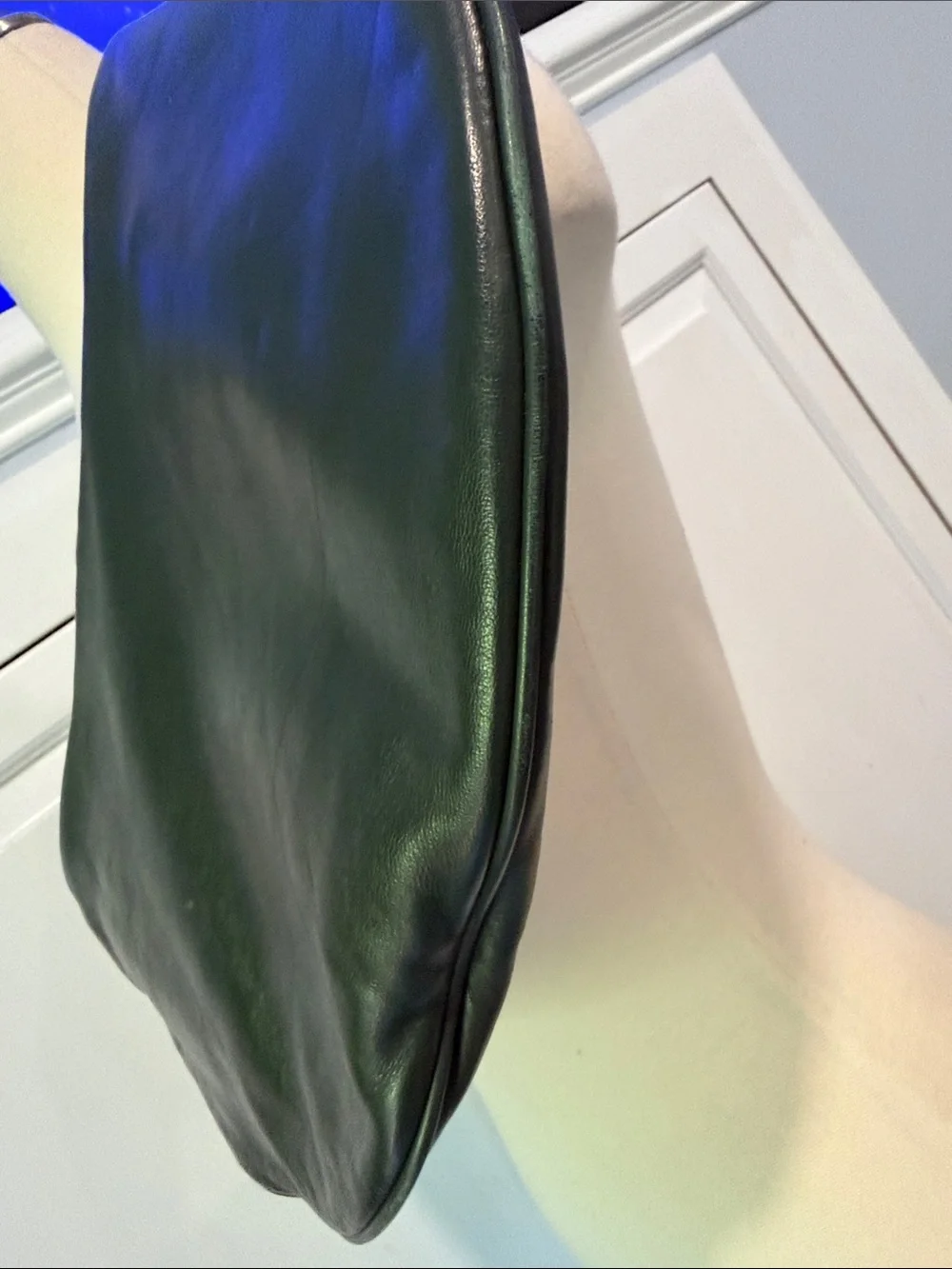 Lauren Ralph Lauren Dark Green Leather Hobo Shoulder Bag - Picture 7 of 10